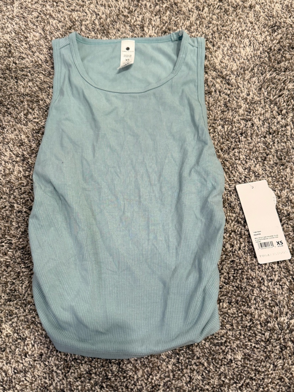 Yogalicious Light Blue Ribbed Tank Top - Women's XS